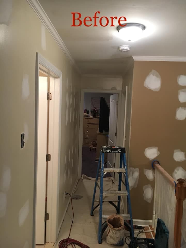 Warm Hallway Color Refresh before